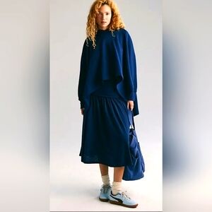 Free People Onyx Skirt In Navy Size XL